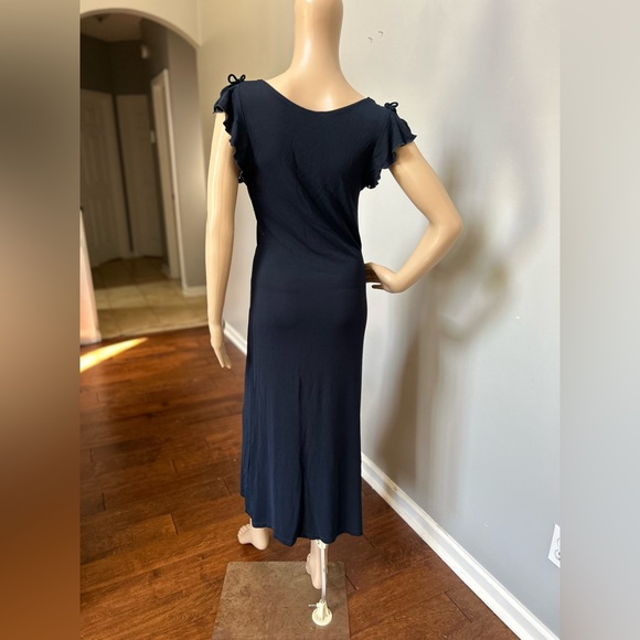Y2K Desiree Navy Slinky Maxi Dress - Picture 5 of 7